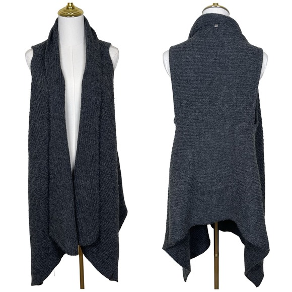 RUDSAK Jackets & Blazers - RUDSAK Wool Charcoal Grey Knit Sleeveless Waterfall Vest‎ Duster Cardigan XS/S